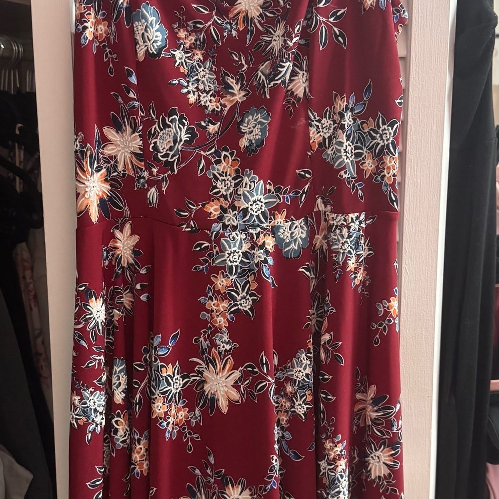 Floral Burgundy Dress